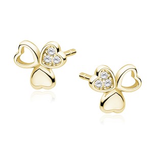 Cercei argint placati cu aur galben trifoi cu inimioare si pietre DiAmanti Z1720EG_W-DIA (Argint 925‰ 1,1 g.) Cercei argint placati cu aur galben trifoi cu inimioare si pietre DiAmanti Z1720EG_W-DIA (Argint 925‰ 1,1 g.)